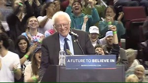 A little bird perched on Democratic presidential candidate Bernie Sanders' lectern during a rally in Portland, Oregon and instantly became the viral sensation #BirdieSanders. http://4.nbcla.com/3B0mQ5o | NBC LA