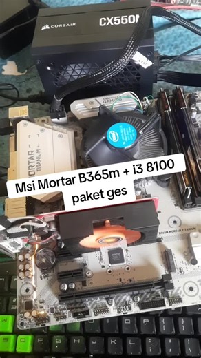 MSI B365m Mortar Titanium dan Paket Prosesor i3 8100