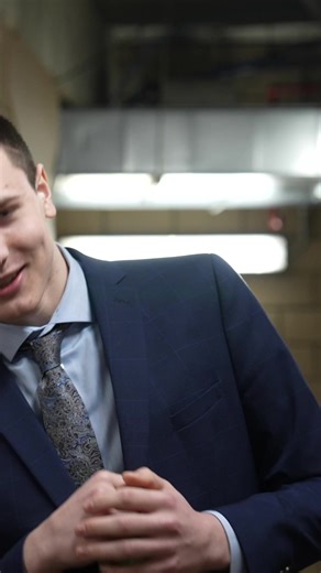 Cutting the rug in style. #1 pick Ethan Belchetz. #windsorspitfires #ohldraft