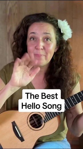 The best easy hello song! It’s repeat-after-me and you can go in all sorts of directions with this song. If you are ever singing to a group of kids this is a wonderful interactive way to invite everyone to be involved. Easy to learn, easy to make up as you go, easy to adapt. The chords are easy too. #hellosong #goodbyesong #childhood #childrensmusic #circletime #musiceducation
