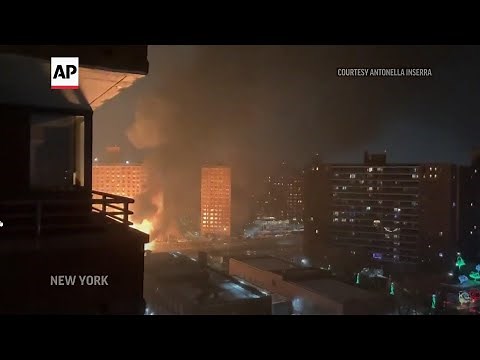 Truck filled with propane tanks crashes in NYC