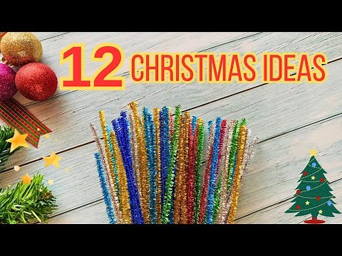 12 Easy Christmas Ornaments using Pipe Cleaner | Christmas Decoration Ideas | DIY #chenille crafts