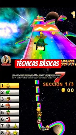 Basic Techniques: Turbo Launch and Drifts - Rainbow Road - Mario Kart 7 #mariokart #3ds #tricks
