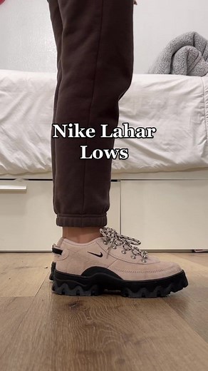 Nike Lahar Low Wheat and Rattan Hiking Boots Close Up