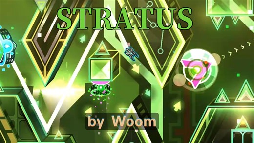 最简单的exd，也是2.2中通关人数最多的exd，不少人的第一个exd都会选这关吧！几何冲刺通关视频：STRATUS