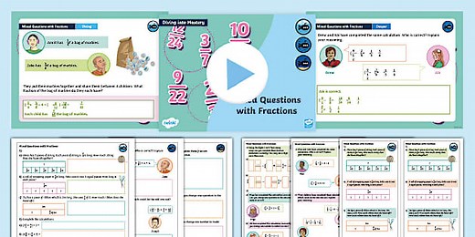 Year 6 Diving into Mastery: Step 5B Mixed Questions with Fractions Teaching Pack