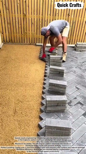 Satisfying Precision! Fastest Way to Lay Interlocking Pavers #shorts