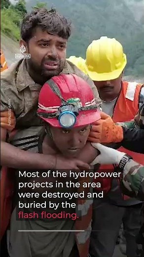 Workers rescued from hydro tunnel nine days after Nepal flooding | AJ #shorts