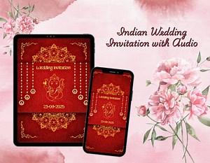 Audible Wedding E-invitation | Indian Wedding | Canva Easy Editable - Etsy