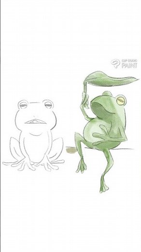 【かわいい♪】梅雨本番！カエルのイラストメイキング🐸 #shorts