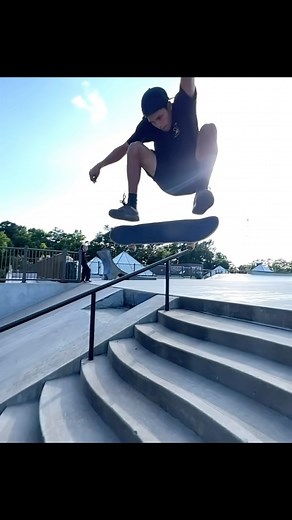 @sergio.that.boy.28 with a Frontside Flip at our Woodstock Skate Park in Virginia Beach! 💥🛠️😱🎥 - @sergeyfilmz #teampainskateparks | Team Pain Skateparks