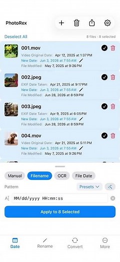 Use Filename Patterns to Batch Update Photo Dates