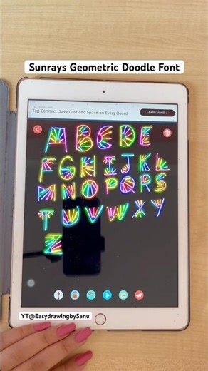 Sunrays Geometric Doodle Font | Easy Step-by-Step Letter Drawing Tutorial #shorts