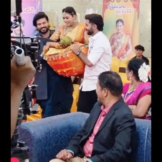 Meghasandesam Serial Poori Wedding Shooting Pics / Gagan & Cherry with Poori