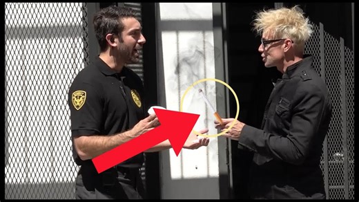 Security guard gets pranked by magician in tense moment