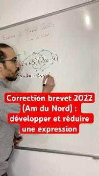 2022 Brevet Exam Correction (North America): Expanding and simplifying an expression #brevet #maths