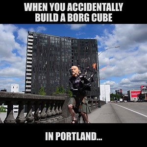 33K views · 884 reactions | To celebrate the release of Star Trek Bridge Crew today, Portland built a life size Borg cube! | The Unipiper | Facebook