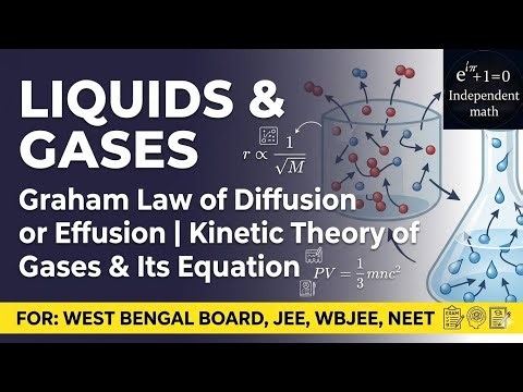 Liquid and gases | Lecture 03 | Graham law of diffusion or effusion | Kinetic theory of gases