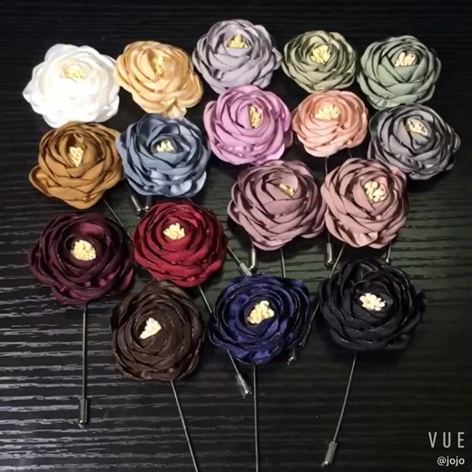 Fabric Flower Pins Design Handmade Boutonniere Lapel Tie Pins and Brooches Suit Fabric Brooches for Men Male Decoration