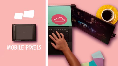 New Mobile Pixels Duex Max DS 14.1'' FHD Portable Monitor, USB Type-C/HDMI Plug and Play 1080p Laptop Monitor Extender, Portable Screen for 14'' to 17 '' Laptops, Mac/Windows/Android/Switch Compatible