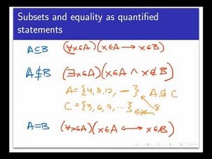 Subsets and set equality (Screencast 5.1.3)