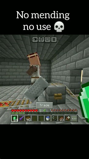 No Mending = No Use 💀 | Minecraft #shorts #minecraft #minerush #trend