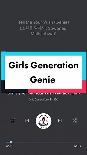 Girls Generation - Genie ( tell me your wish ) karaoke with backing vocal and lyrics #karaoke_lirik #snsd #girlsgeneration #genie #kpop