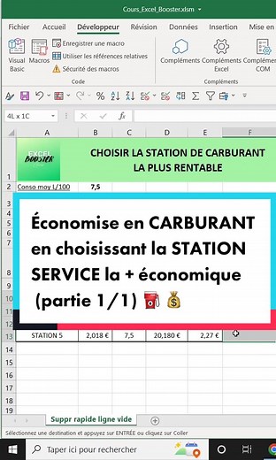Optimise ton budget carburant avec Excel !