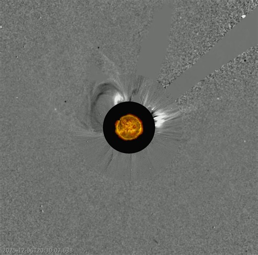 The M8.1 CME has emerged in SOHO LASCO C2/C3 images as an asymmetric full halo. This means it is heading at Earth. NOAA and NASA have modeled the eruption, predicting impact sometime on Dec 9 early (NASA) or in the later half (NOAA) UT. We may see a geomagneic storm Monday night with effects into Tuesday night. | Vincent Ledvina - 'The Aurora Guy'