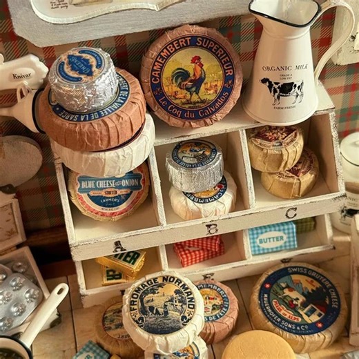 1:12 Scale Miniature Cheese & Butter - Dollhouse Realistic Food, Clay Cheese Wheels Slices, Butter Blocks, Mini Kitchen Groceries Decor - Etsy UK