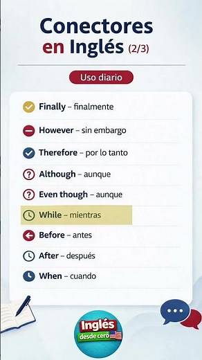 English Connectors for Beginners (Easy & Fast) 💡Aprende conectores en inglés fácil y rápido.