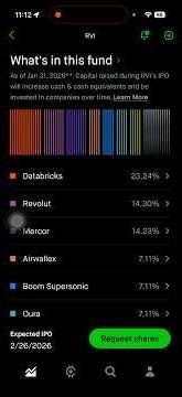 Robinhood Ventures Fund 🚀 #databricks #ipo
