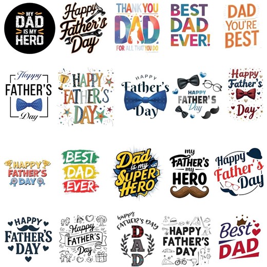 Fathers Day Quotes PNG Bundle, Dad Design Pack for T-shirts & Mugs - Etsy