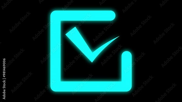 coloring Check mark verified selection, approve and confirm sign in square, check mark sign icon animation. Animated flat voting icon with simple motion at alpha png transparent background