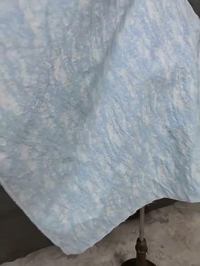 Blue Rock Texture Oil Painting Jacquard | Slight Structure Drape Designer Fashion Hanfu Film Fabric