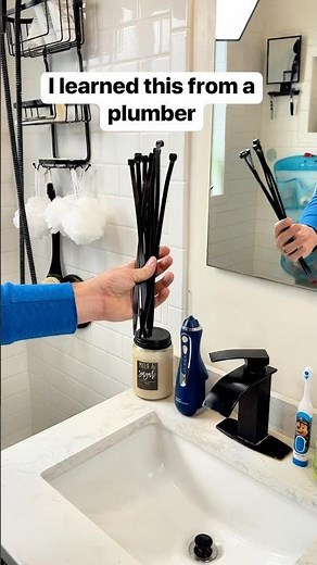 How to create your own drain snake in a pinch #plumber #plumbing #draincleaning #hair #bathroom