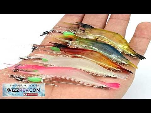 OriGlam 5pcs Soft Luminous Shrimp Lure Set 5 Colors Shrimp Bait
