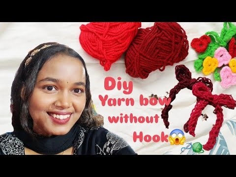 Quick and easy bows🎀 with your hands only😚🎨|Createwithsashaa#artandcraft #diycraft #art #crocheting 