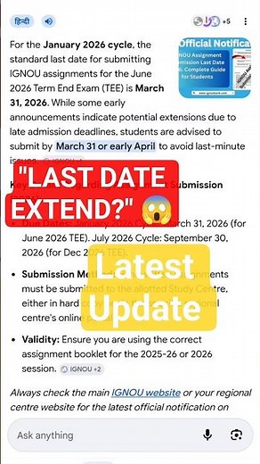 Assignment Submission Last Date Extend Hogi Ya Nahi? 🔥 IGNOU 2026 Latest Update