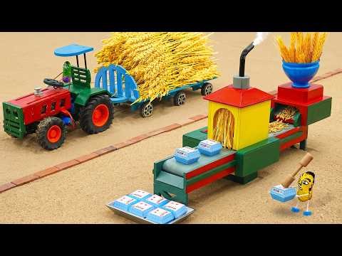DIY Mini Tractor Rice Farming 🌾 Planting, Harvesting & Packaging Machine! |‪@DIYTractorStory‬​