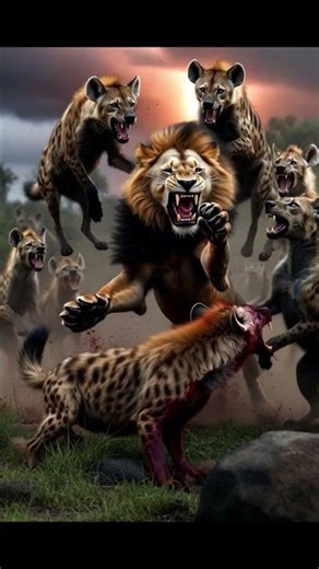 Lion vs Hynah