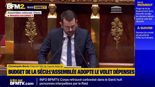 "Votre PLFSS est socialement injuste et économiquement délétère", estime le député RN Christophe Bentz