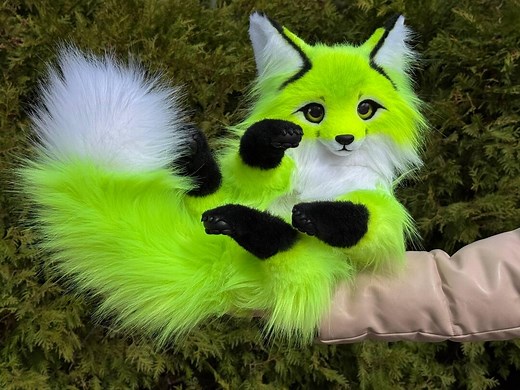 Pre-order Neon Fox Poseable Art Doll Plush Animal - Etsy