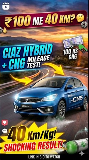 CIAZ HYBRID CNG 100 RS CNG TEST SHOKING RESULT