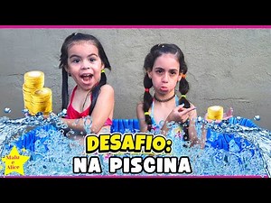 POOL CHALLENGE: PLAYING COIN HUNT IN THE POOL | Malu and Alice