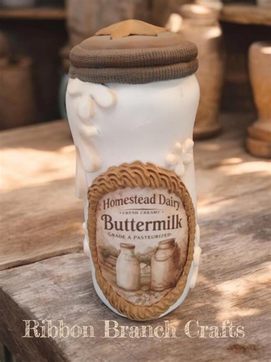 Clay Buttermilk Jar Decor / Primitive Country Decor - Etsy