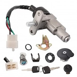 Ignition Switch Key Set fits for GY6 49cc 50cc 60cc 72cc 80cc 125cc 150cc 139QMB Chinese Scooter Moped Diamo Velocity Taotao Jonway Coolster Sunl Roketa Baja Kazuma Carroll Stream