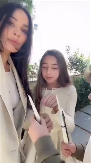Nadine Nassib Njeim with her ex-husband and children on Palm Sunday