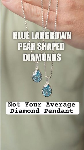 5ct Blue Lab-Grown Diamond Pendants with Antique Finish #milestonesfinejewelry #diamond #shots