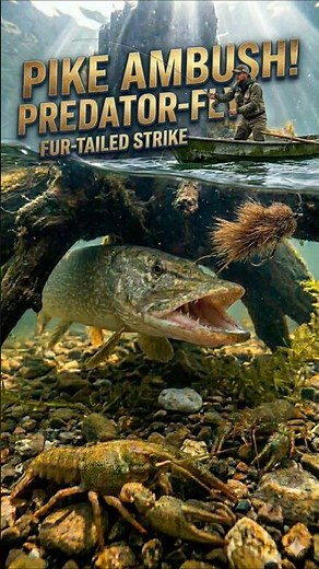 Pike Ambush: Predator-Fly vs Fur-Tailed Strike 🎣 #fishing #shorts